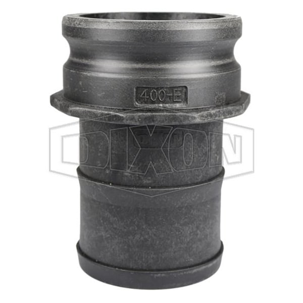 Type E Cam and Groove Adapter, 4 in, Male Adapter x Hose Shank, Polypropylene, Domestic